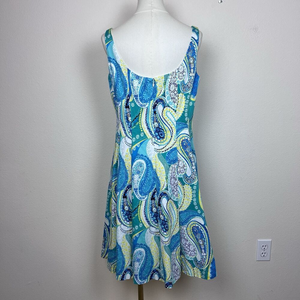 Pappagallo Dress Womens Twelve Fit and Flare Paisley Sleeveless Party Coastal - Picture 2 of 12
